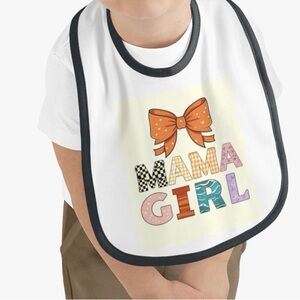Charming 'Mama's Girl' Bib with Orange Bow